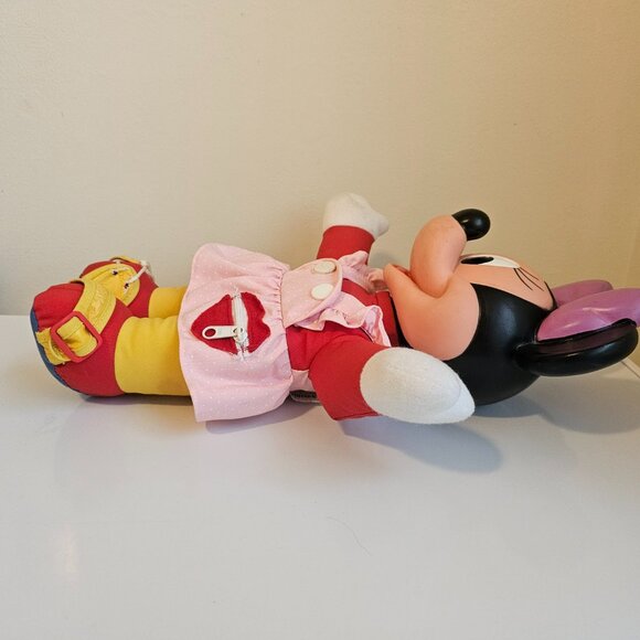 Mattel Disney Minnie Mouse Learn To Dress Rubber Face Doll Pink Vintage 14" - Picture 9 of 14